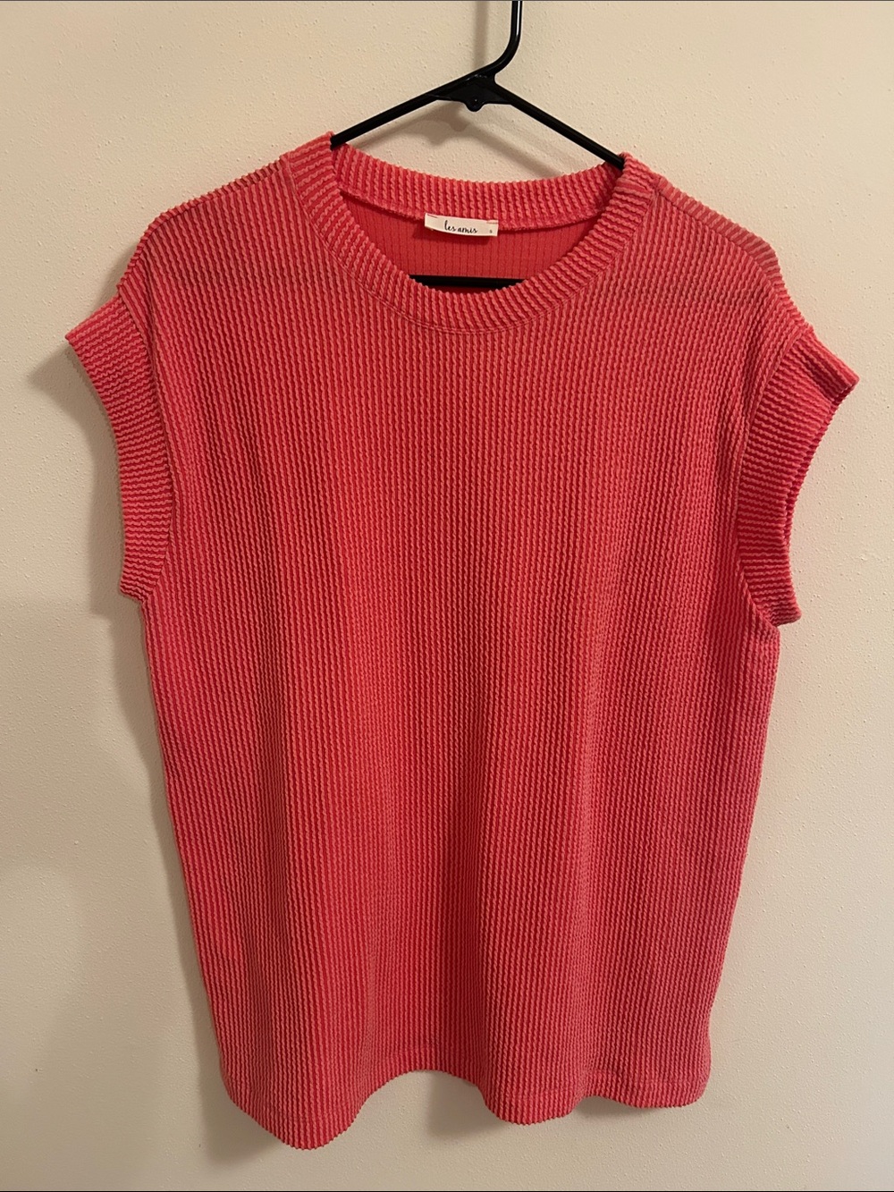 LA Made Women's Ribbed Sleeveless Tank in Coral Pink